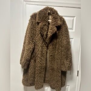 Brown Faux Fur Coat